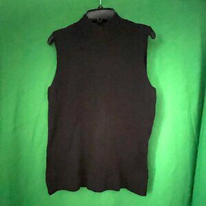 Mainbocher Size Small Sleeveless Mock Neck Shell Top Black